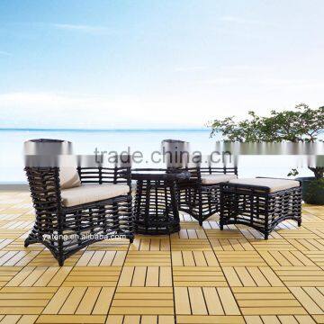 Low price wicker works outdoor restaurant round dining table set furniture