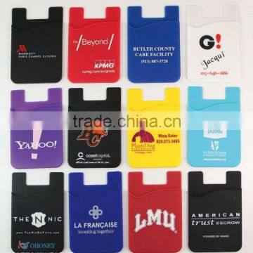 Hot selling Mobile Customized Logo 3M Silicon Wallet Cell Phone Sticker Card Holder Back Smart Wallet for iPhone 6s