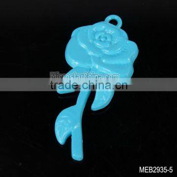 New fashion design blue rose painting pendant for necklace and bracelet