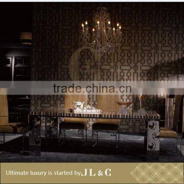 JT11 Stainless Steel Stand Dinner Table Trestle Table from JL&C Luxury Home Furniture New Designs