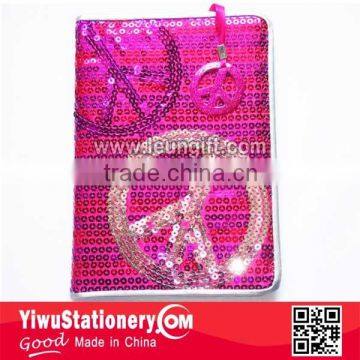 Exercise Book Paillette Peace Notebook Students Journals
