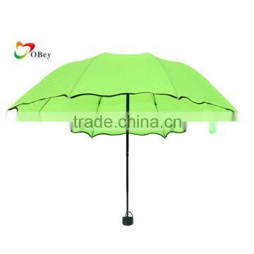 Men Women 3 Folding Windproof Anti UV Rain/Sun Umbrella photo-2