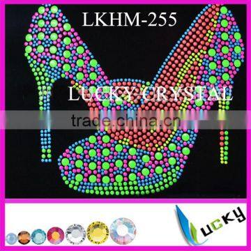 2014!!! NEWEST hot fix neon nailhead heat transfer motif shoe shape