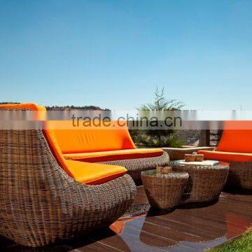 Synthetic Rattan Garden Sofa Set - P.E Rattan Sofa Furniture 1.2mm Thickness Alu Frame Power Coating Hand Woven photo-3