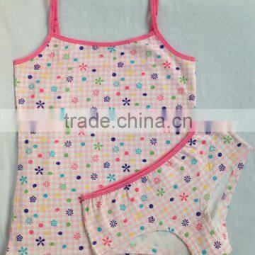 Custom Promotional Girls children Tank Tops/Shorts Clothing Sets for kid.low pir moq huoyuan