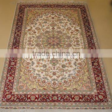 light color handmade silk rug prayer rug handmade tapestry