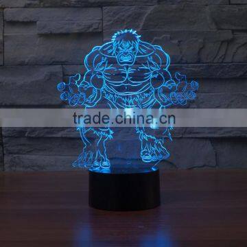 3D Optical Night Light Giant Green 7 RGB Light Colors 10 LEDs AA Battery or DC 5V Mixed Lot photo-5