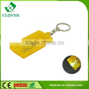 PS material 1 LED popular design plastic keychain flashlight