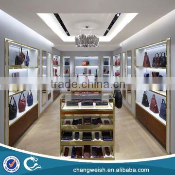 display wall metal and wooden display stand for bags