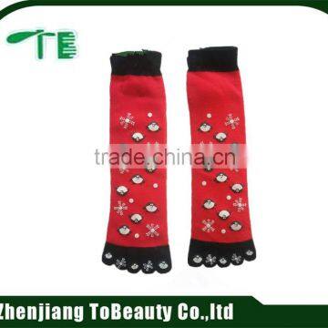 printing five finger socks strip teenage girls long socks