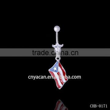 Flag Of USA Puerto Rico Etc Epoxy Dangle Flat Navel Belly Rings Navel Jewelry photo-2