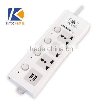 4 Ways Multiple Electrical USB Ports Socket with Independent Switches