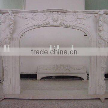western style white fireplace