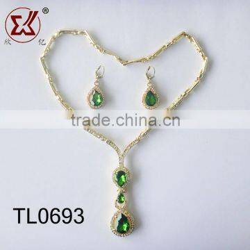 green stone gothic necklace tiptop jewelry set 2014