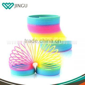 Plastic rainbow print coil spring toy