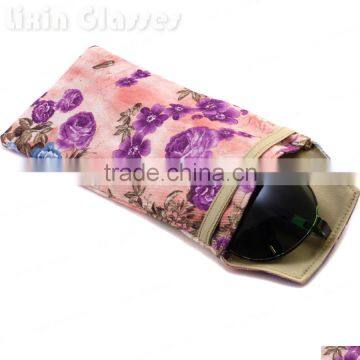 New Hot Selling Soft Cloth Bag Sunglasses Glasses Pouch Purple Pink Flower Eyewear Accessories Mobile Phone Bag 90*180mm BDH06D photo-2