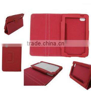 fashion leather case with stand for Samsung Galaxy Tab P1000 red