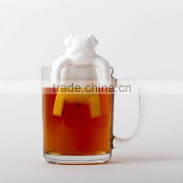 Novelty design pug in a mug silicone tea infuser dog shape tea infusers