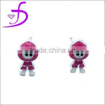 Enamel lovely children ear stud in silver925