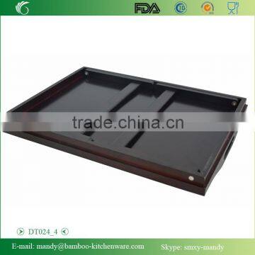 Lacquered Black Bamboo Bed Tray , Breakfast Desk With Foldable Legs photo-5