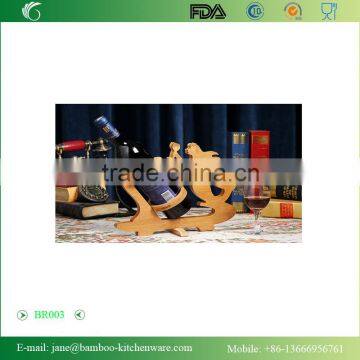 Bamboo Wine Rack Red Wine Holder Single Bottle Holder Mermaid photo-4