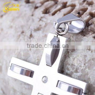 626 Silver Color 316 Stainless Steel Cross Pendant Jewelry photo-3
