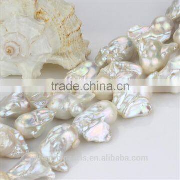 18-20mm Largest Huge Big Size Genuine Irregular Baroque Nucleated Natural Pearl Beads Wholesale photo-3