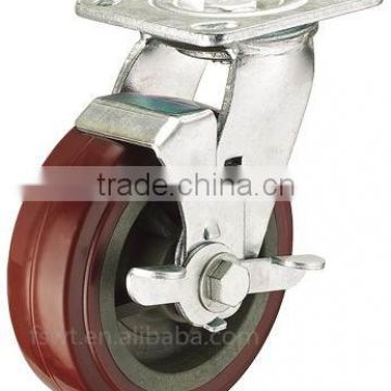 100mm PVC Heavy Duty Top Plate Adjustable Swivel Brake Casters