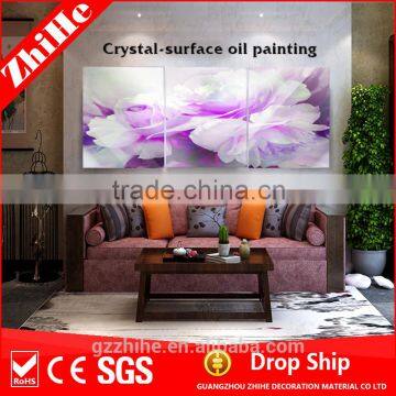 Wholesale Dropshipping Flowers in a Basket Oil Painting Crystal Artwork for Home Docor photo-2