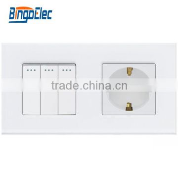 EU glass panel wall socket 16a, CE ROHS