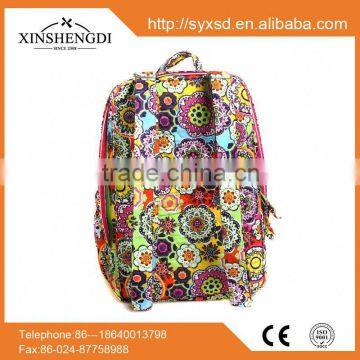 New product colorful quilted casual foldable cotton drawstring backpack