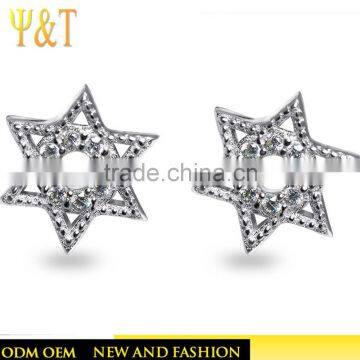 Fancy Stud Earrings, Stainless Steel Star/ Leaf/ Cross Earrings for Men