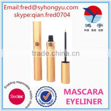 [Mascara Container]2015 Custom Gold Empty Aluminum Eyeliner container, best waterproof eyeliner container