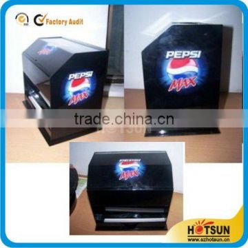 customized high quality black acrylic straw box with silky screen