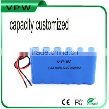 22.2v 2600mah high capacity li ion batterie