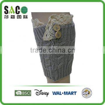 Lace Cuff Cable Pattern With Buttons Legwarmers photo-4