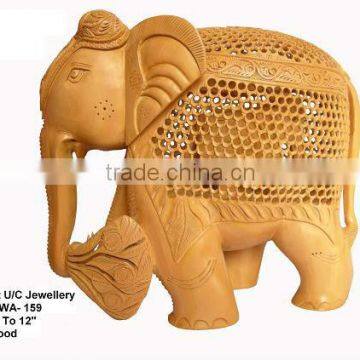 antique wooden statue/indian carving elephant/hand carved wooden statues