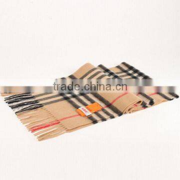 Wool Checked Female Tassels Winter Scarf photo-2