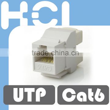 Network Solution Cat 6 UL RoHS 180Degree UTP Modular Keystone Jack