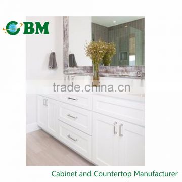 White Shaker Solid Wood Bathroom Cabinetry High Quality For Sale