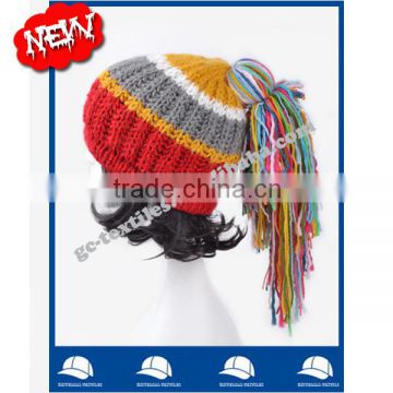 Multicolor china manufacturer OEM CUSTOM LOGO winter warm women fashion acrylic beanie hat and cap