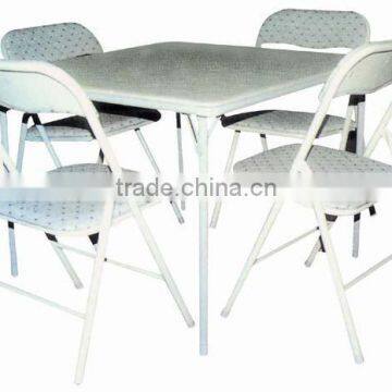 Square steel folding table and chair