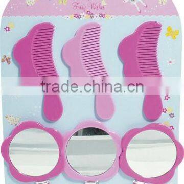 3 Pcs Baby Hair Comb and 3 Pcs Mirror Set photo-1