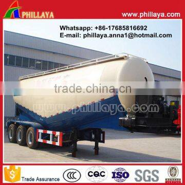 Tri-axle Dry Bulk Cement Tanker , Cement Bulker Truck Trailers With Air Compressor photo-6