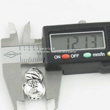 Peanut Shape Engraved Silver Beads DIY Sterling Silver Jewelry photo-3