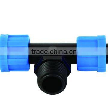 Irrigation Drip tape fittings Male Thread Tape Tee