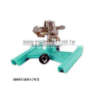 Metal Impact Sprinkler With Plastic H-Shape Base For Garden Watering