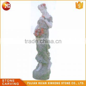 Outdoor Decoration White Marble Lady Sculpture photo-4