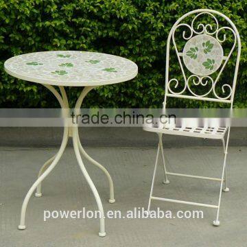Folding Antirust Wrought Irons Mosaic Table photo-4