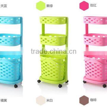 plastic basket trolley for laundry sorting